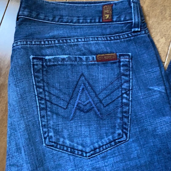 7 for All Mankind Jeans Mens Wide Leg Sz 34 - Picture 2 of 11